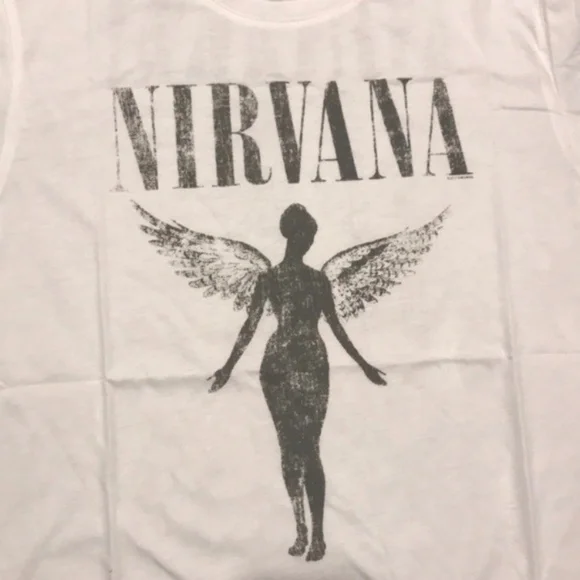 SOLD OUT White Nirvana Vintage Concert Band Graphic T-Shirt - Picture 6 of 7